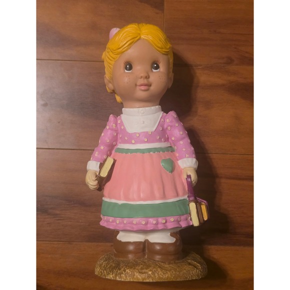 Art Line Inc. Other - Vintage 1997 Art Line Inc School Girl Blow Mold Figurine Model 4741 Pink Dress